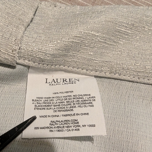 Lauren by Ralph Lauren lined light grey curtain panel - Picture 2 of 6